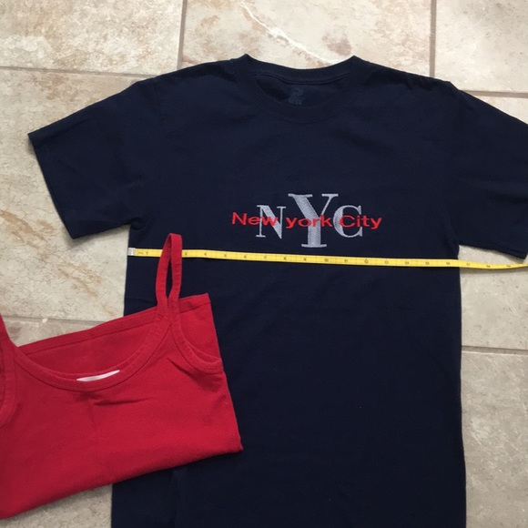New York City Blue T-shirt Red camisole - Picture 2 of 7